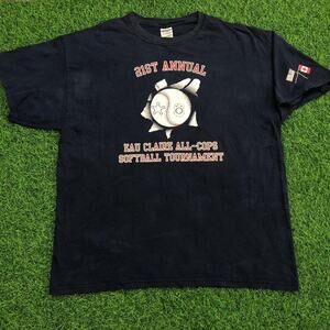 Navy 21st Annual EAU Claire All-Cops Softball Graphic Tee